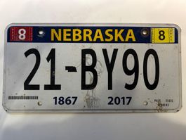 🇺🇸 ORIGINAL USA Nummernschild, Nebraska 21-BY90