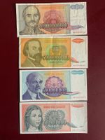 YOUGOSLAVIA - 50Bio, 5Bio, 500Mio & 50Mio Dinara 1993 VORZ.