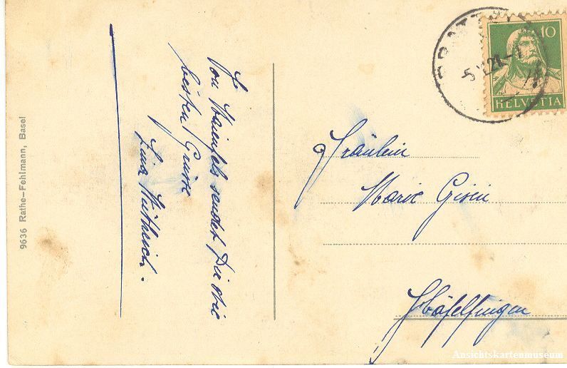 Cartoline postali: Pratteln + 1927 – Usato da Emmenbrücke venduto da teestube 1