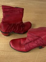 Bottines rouge en cuir femme taille 38 bon état