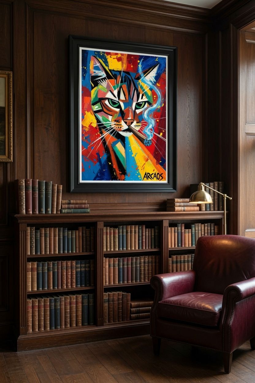 Dipinti: "REBEL SMOKE CAT" – Nuovo e nell'imballaggio originale da Bellinzona venduto da ARCAOS.ART 2
