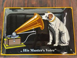 Emailleschild  "His Master's Voice" 60x40 cm