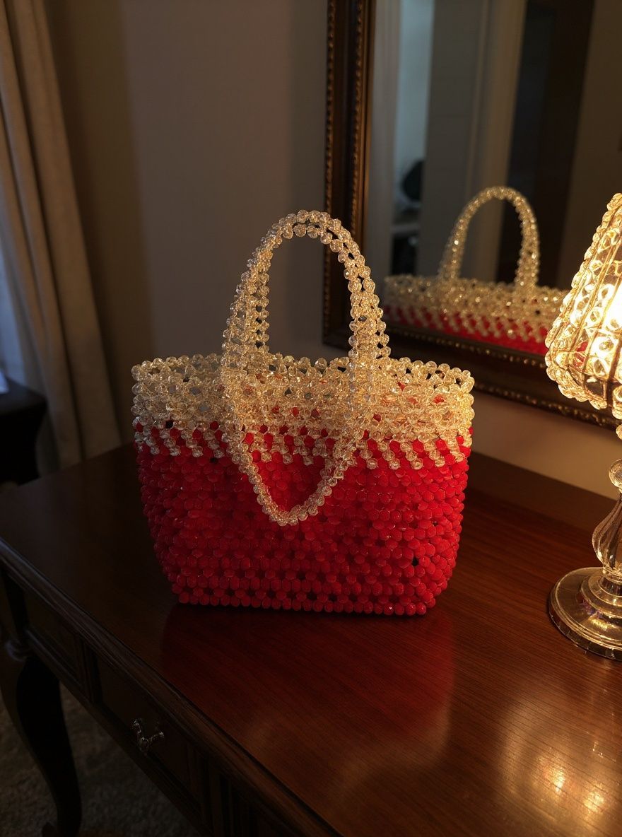 Borse da donna: Pochette aus Kristallperlen in Handarbeit – Nuovo e nell'imballaggio originale da canobbio venduto da barbarb