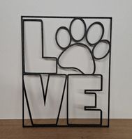 Deko Pfote-Motiv Love neu schwarz perl Haustier Tier