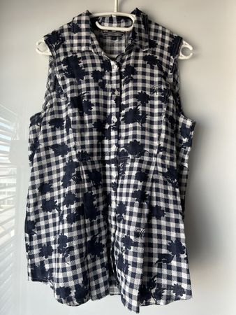 Shirt Tunika Top Leinen Tommy Hilfiger Gr L 40