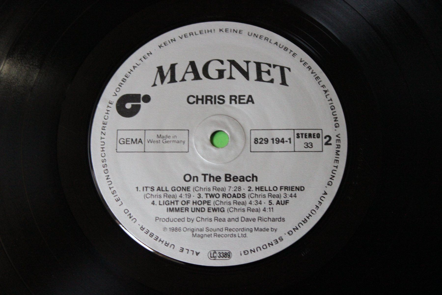 Dischi in vinile: Chris Rea - On the Beach LP Vinyl 1986 – Usato da Tübach venduto da JamesStone 6