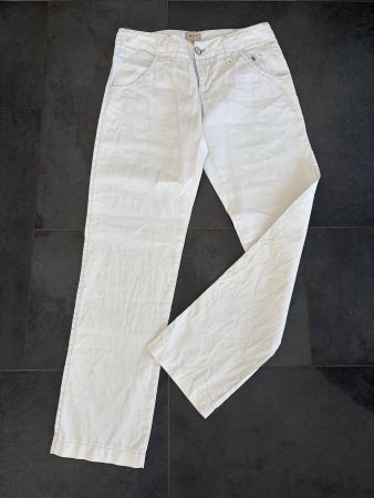 Damen Hose weiss 100% Leinen Grösse XS gut erhalten