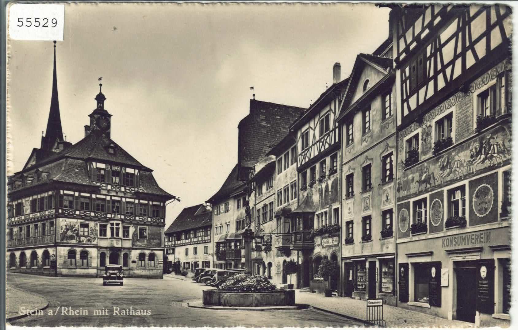 Cartoline postali: Stein am Rhein mit Rathaus – Usato da Ettingen venduto da Kartenplanet