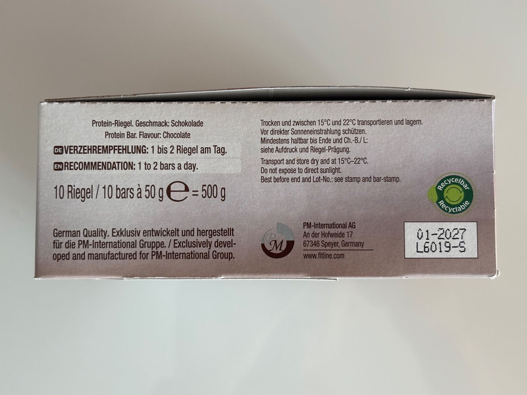 Fitline Lebensmittel & Spezialitäten: FitLine Protein Max Riegel Schokolade – Gebraucht aus Wangen SZ von Cabrio19 1