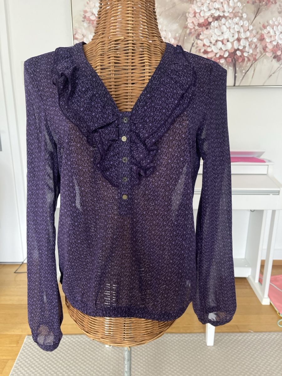 Mexx Camicette: Lila Bluse mit Rüschen, Mexx, 36 – Usato da Solothurn venduto da Bobesch08