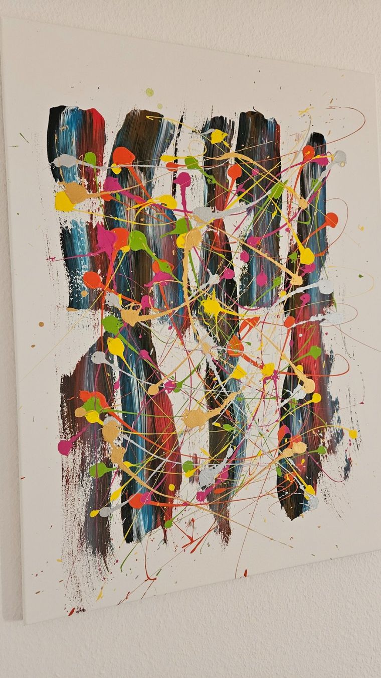 Gemälde: Tableau abstrait multicolore, œuvre unique d'été! – Neu (gemäss Beschreibung) aus Le Locle von fab_c9hh 2