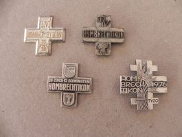 Medaille 4 Sport Abzeichen Brosche Hombrechtikon ZH 1938 -76