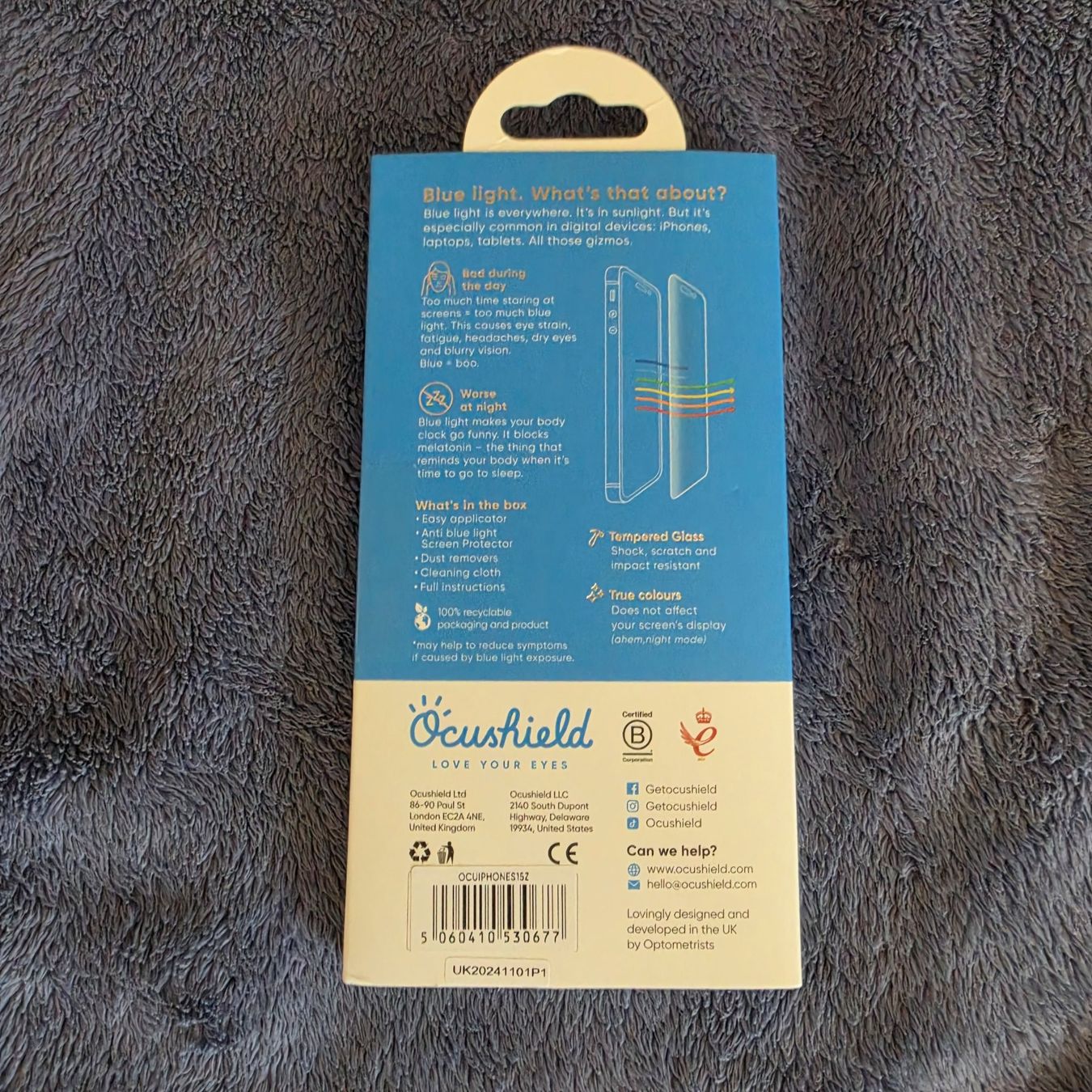 Retouches de peinture & films: Ocushield Schutzglas iPhone 15 mit Blaulichtfilter – Neuf avec emballage d'origine à Fehraltorf par shiilaa.hoot 1