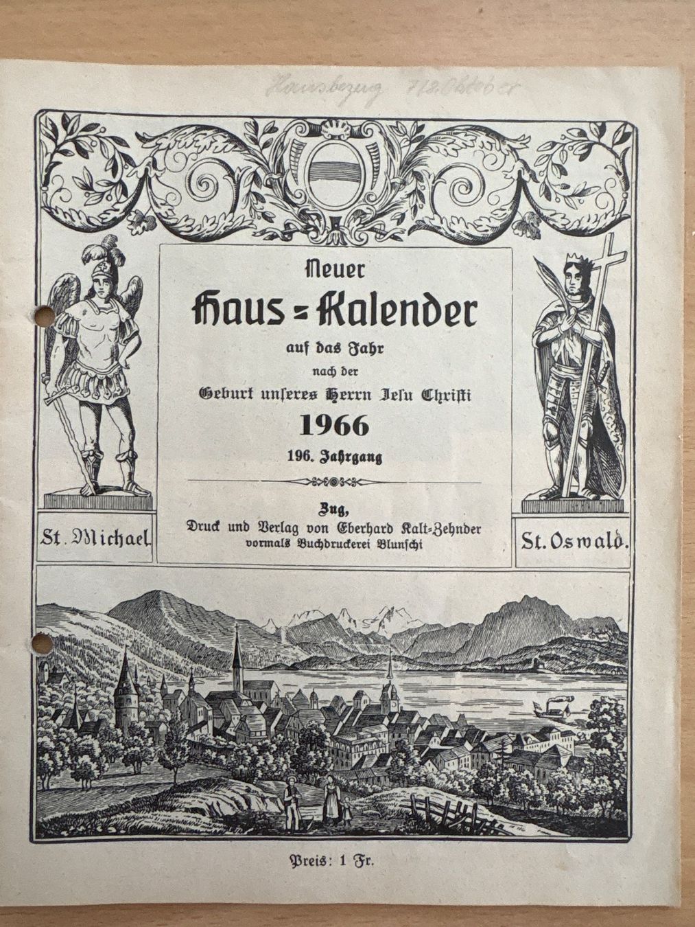 Calendari: ANTIKER Haus-Kalender 1966 St.Michael St.Oswald CHF 1.- – Usato da Ibach venduto da lisch3