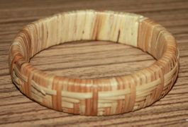 Armband Armreif Armspange Holz Bast Ø ca. 6.8cm