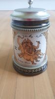 Vintage Bierkrug Gerz Sternzeichen Zwillinge mit Zinndeckel