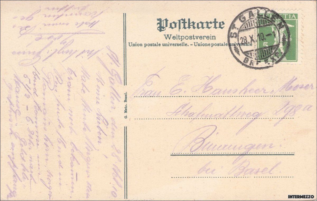 Ansichtskarten: St. Gallen // Scheffelstein // 1910 – Gebraucht aus Basel von intermezzo12 1
