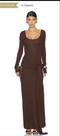 Elegant Brown Maxi Dress - Perfect for Autumn Evenings!