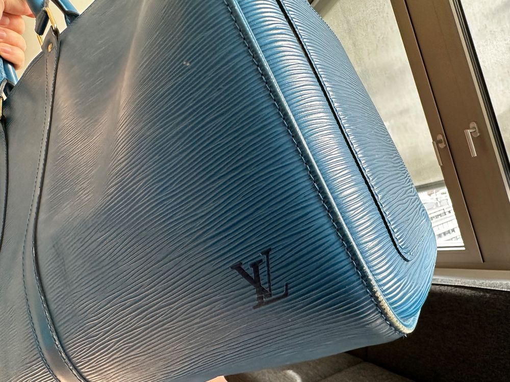 LOUIS VUITTON Boston bag M42965 Keepall50 Epi Leather blue unisex