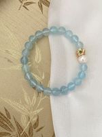 Aquamarin Süsswasserperlen Armband echte