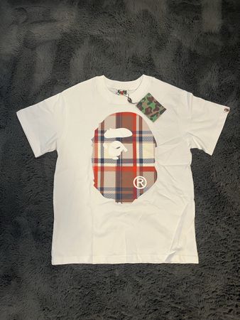 BAPE T-Shirt Weiss M Schape Muster kariert neu mit Etikett