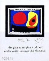 Block "Malerei. Joan Miró". Rumänien.