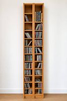 2 meubles de rangement CD en bois clair  202 cm