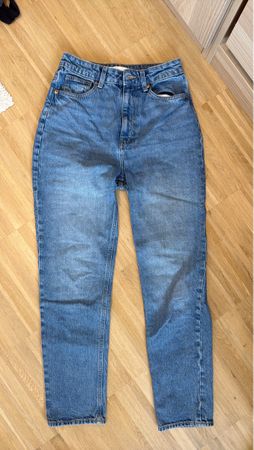 H&M Mom-Jeans Damen Dunkelblau