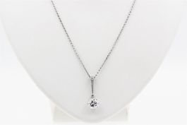 Brillant Solitär Collier ca 1.25ct G/Si 950 Platin *S3926