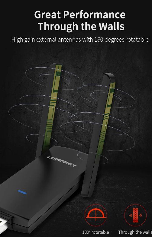Lecteurs & Adaptateurs: 1900 Mbps USB Wireless WIFI WLAN Adapter Kali Linux Win Mac – Neuf avec emballage d'origine à Romanshorn par pfimex 6