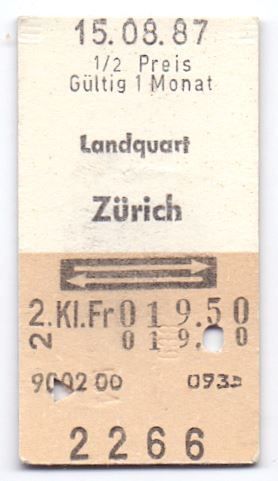 Biglietti: Billette Landquart - Zürich – Usato da Langenthal venduto da Sammlungs_aus