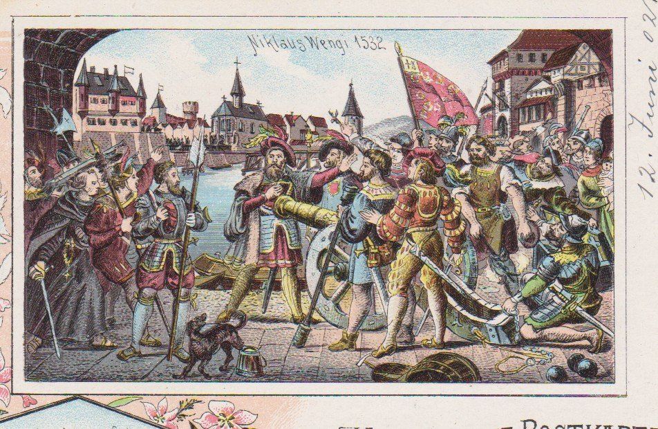 Cartoline postali: Solothurn   -   alte  2-Bild Litho - Ansichtskarte – Usato da Vitznau venduto da Ropaku 2