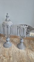 2er Set Kerzenständer Metall Shabby Chic Vintage 