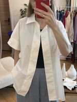 White Summer Oversized Cotton Shirt