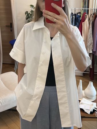 White Summer Oversized Cotton Shirt