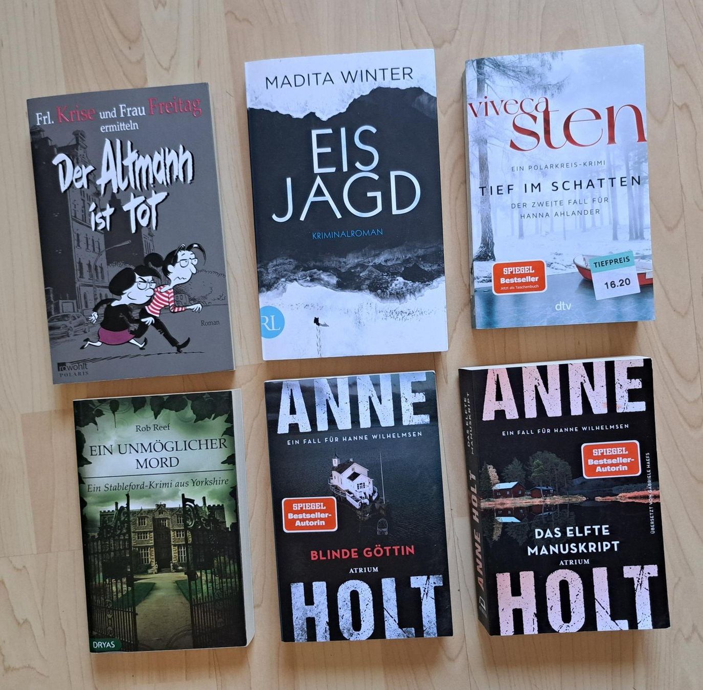 Bücher: 6x Krimi, Romane, gemischt – Gebraucht aus Basel von Patiscat