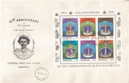 Barbuda, 25 Jahre Coronation Queen Elizabeth ll FDC