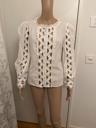 Damen Bluse Weiss Langarm Grösse S guter Zustand