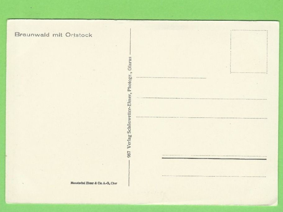 Cartoline postali: Braunwald mit Ortstock – Nuovo (secondo la descrizione) da Zürich venduto da t24_de 1