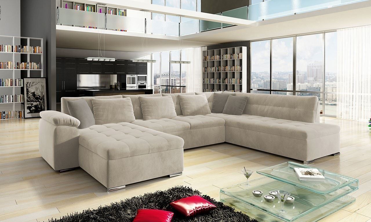 Sofas: Wohnlandschaft Rechts Sofa mit Bettkasten + Schlaffunktion – Neu und originalverpackt aus Wallenwil von toesstal-vertrieb