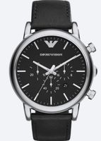 Emporio Armani AR1828 Herrenuhr mit schwarzem Zifferblatt