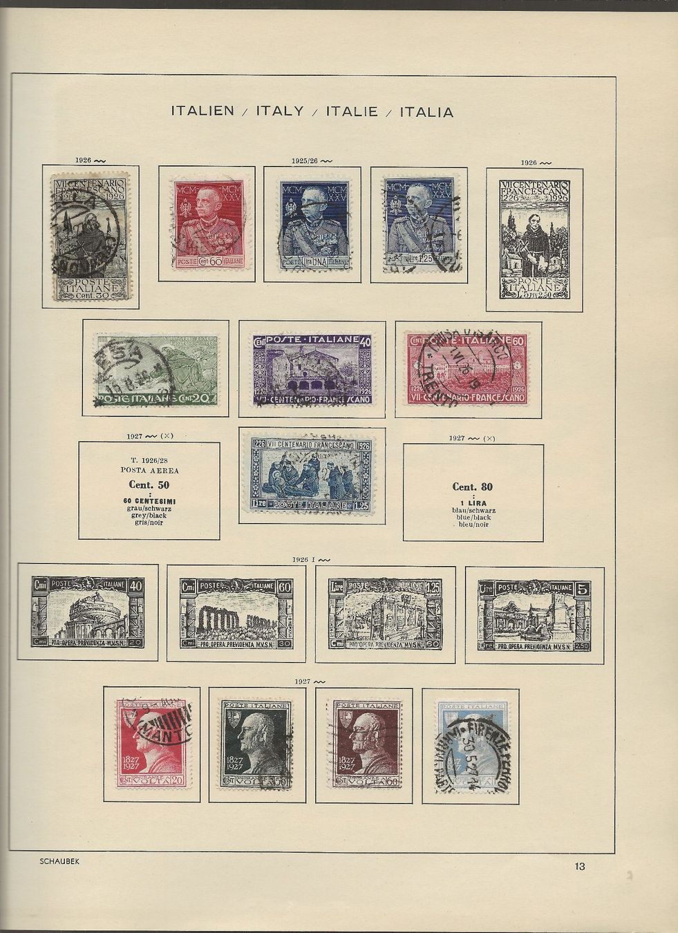 Alle Briefmarken: Marken Italien 1921 bis 1930 – Gebraucht aus Au ZH von xelagreb01 4