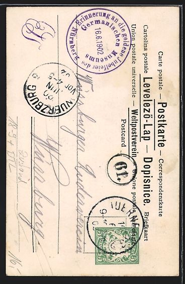Entiers postaux: Nürnberg, Gold. Jubelfeier d. German. M – D'occasion à Berlin par bartko-reher 1