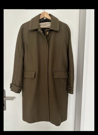Burberry Brit Olivegrün Mantel Wolle Gr 38/40 gratis Versand