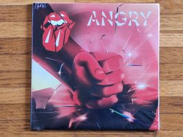 Rolling Stones, Angry - 7" Single Red Etched EU 2023 Neu