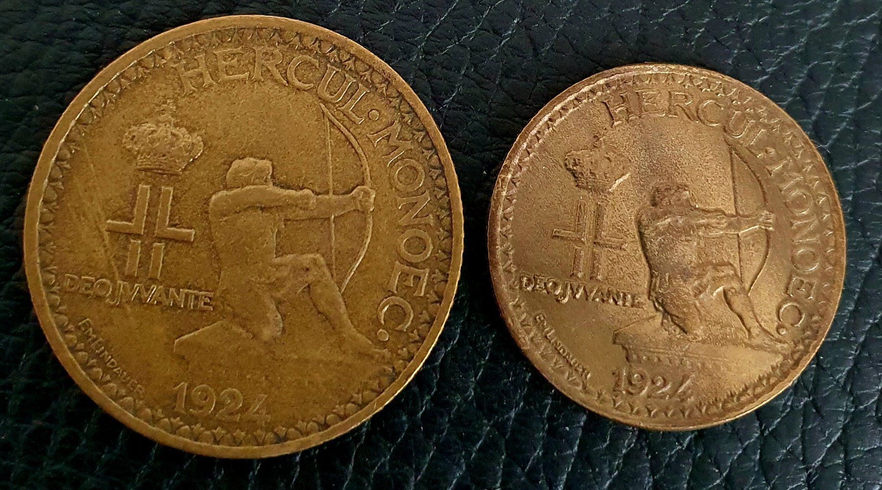 Tutti le monete: 1 + 2 Franc Monaco 1924 – Usato da Egerkingen venduto da Acc1 1