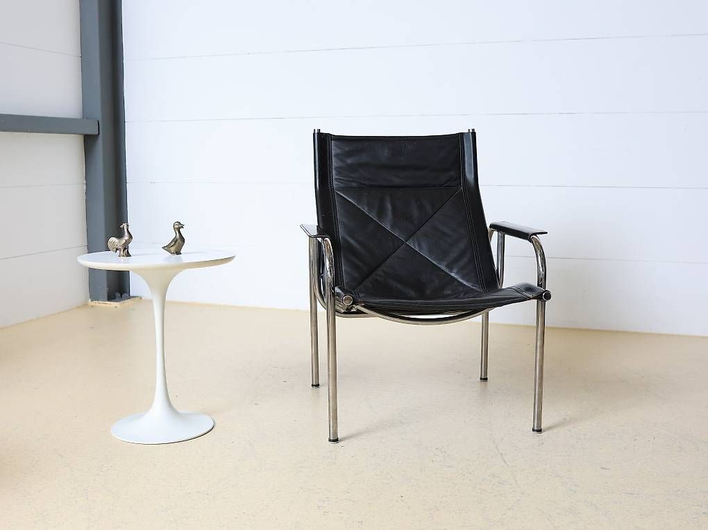 Fauteuils: Strässle Ledersessel | Schwarz Chrom | – D'occasion à Meinisberg par atelier_TILIJA