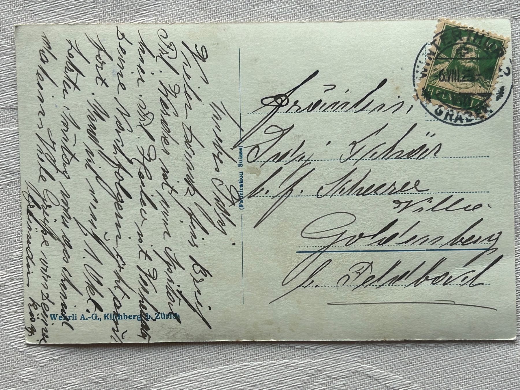 Cartes postales: ZH Winterthur 1923 – D'occasion à Gächliwil par H-PL 1