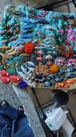 Arpillera aus Peru. Wandbild aus Stoff: Unterwasserwelt