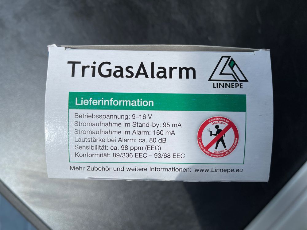 Gasmelder Gasalarm von Linnepe TriGas Alarm f. Wohnmobil NEU